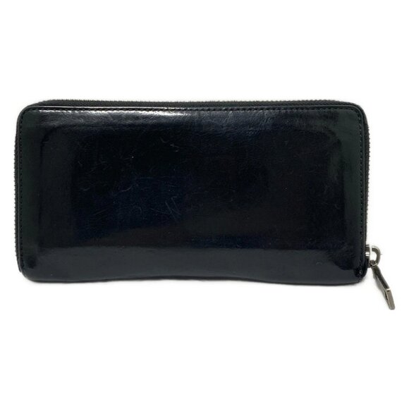 Auth COACH Modern water buffalo leather accordion wallet 74972 Black Leather - - Picture 7 of 9